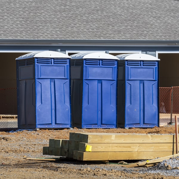 how often are the portable restrooms cleaned and serviced during a rental period in Camargo